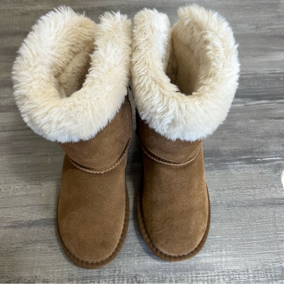 Lamo Audrey Sherling Lined Tan Suede Boots - Picture 1 of 8